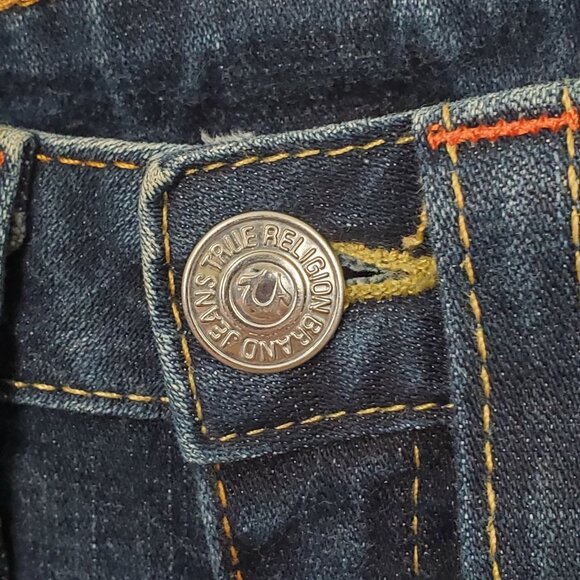 True Religion Women 28 Jeans Dark Low Rise Skinny Stretch Denim Classic Logo - Picture 3 of 13